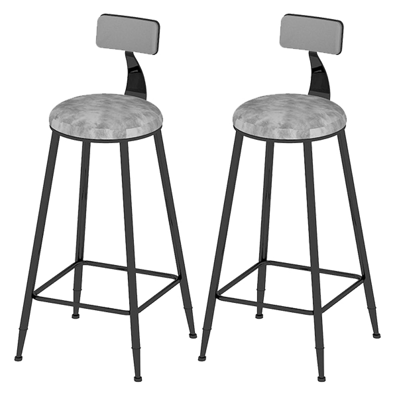 Scandinavian Counter-height Stool Round Velvet Counter Stool for Living Room