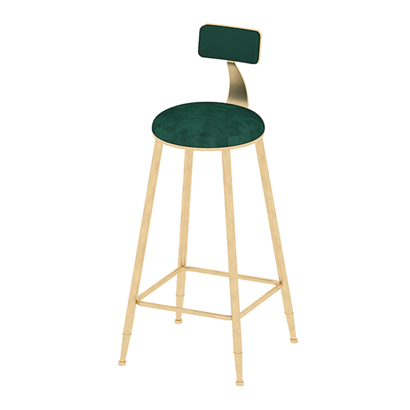 Scandinavian Counter-height Stool Round Velvet Counter Stool for Living Room
