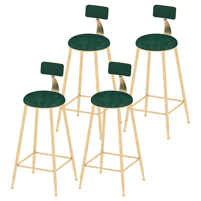 Scandinavian Counter-height Stool Round Velvet Counter Stool for Living Room