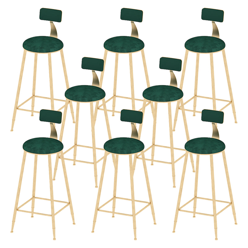 Scandinavian Counter-height Stool Round Velvet Counter Stool for Living Room