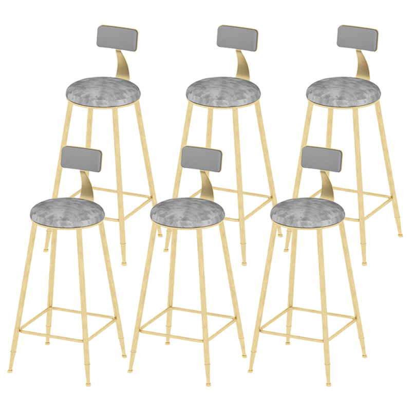 Scandinavian Counter-height Stool Round Velvet Counter Stool for Living Room