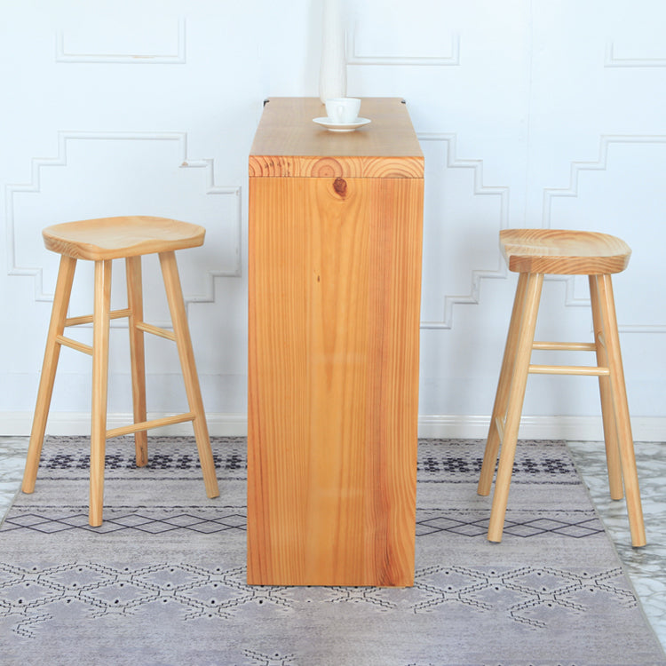 Modern Solid Wood Counter Stools Backless Contoured Seat Bar Stool for Shop