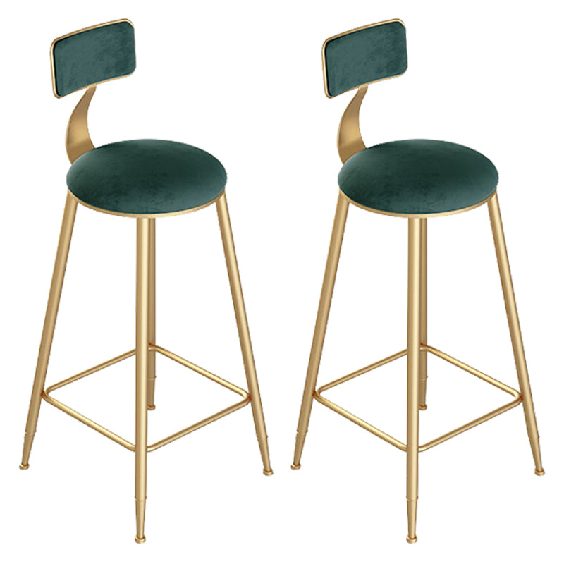 Scandinavian Metal Counter Chair Round Velvet Counter Stool for Living Room
