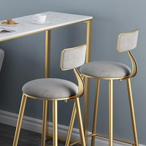 Scandinavian Metal Counter Chair Round Velvet Counter Stool for Living Room