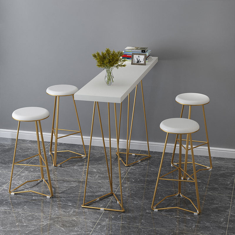 Traditional Luxury Bar Table Set 1/3/5 Pieces Counter Set with Metal Base