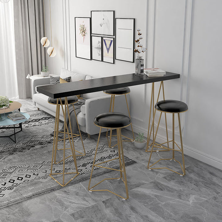 Traditional Luxury Bar Table Set 1/3/5 Pieces Counter Set with Metal Base