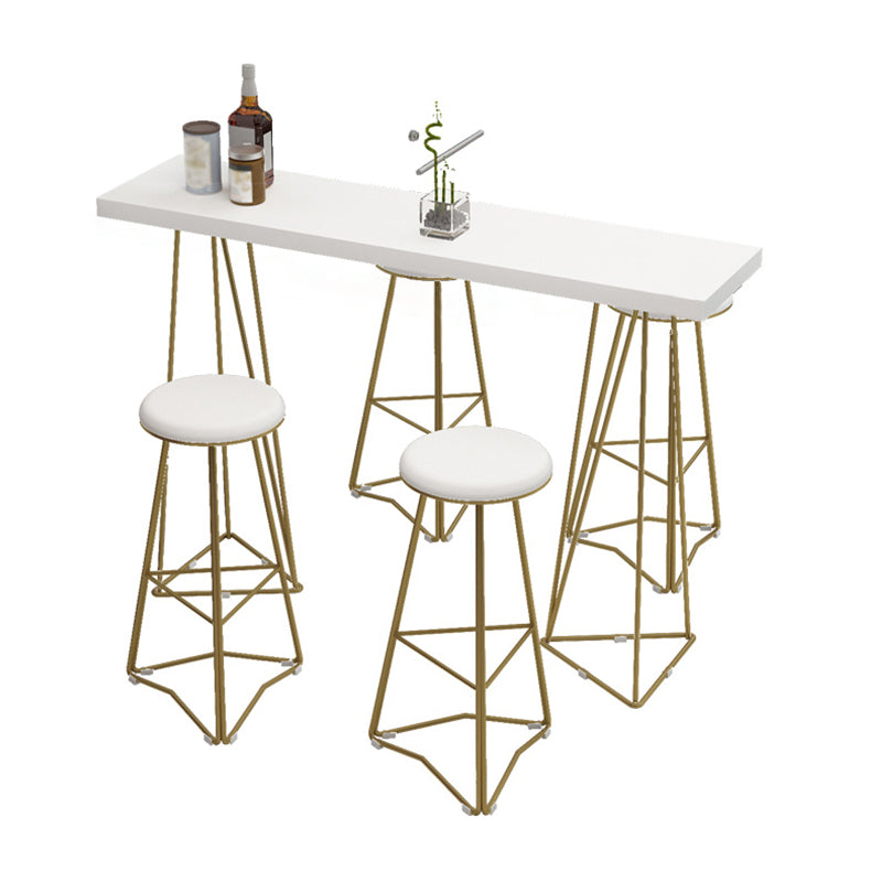 Traditional Luxury Bar Table Set 1/3/5 Pieces Counter Set with Metal Base