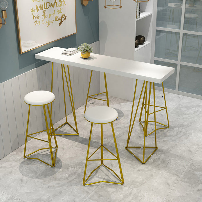 Traditional Luxury Bar Table Set 1/3/5 Pieces Counter Set with Metal Base