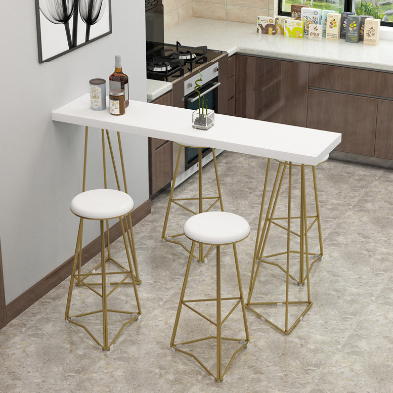 Traditional Luxury Bar Table Set 1/3/5 Pieces Counter Set with Metal Base