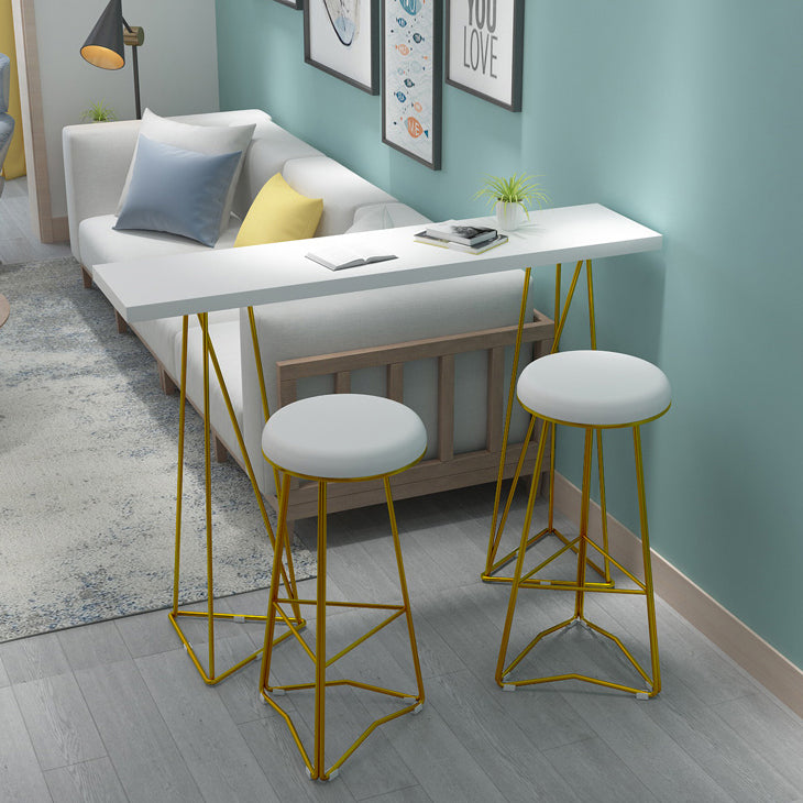 Traditional Luxury Bar Table Set 1/3/5 Pieces Counter Set with Metal Base