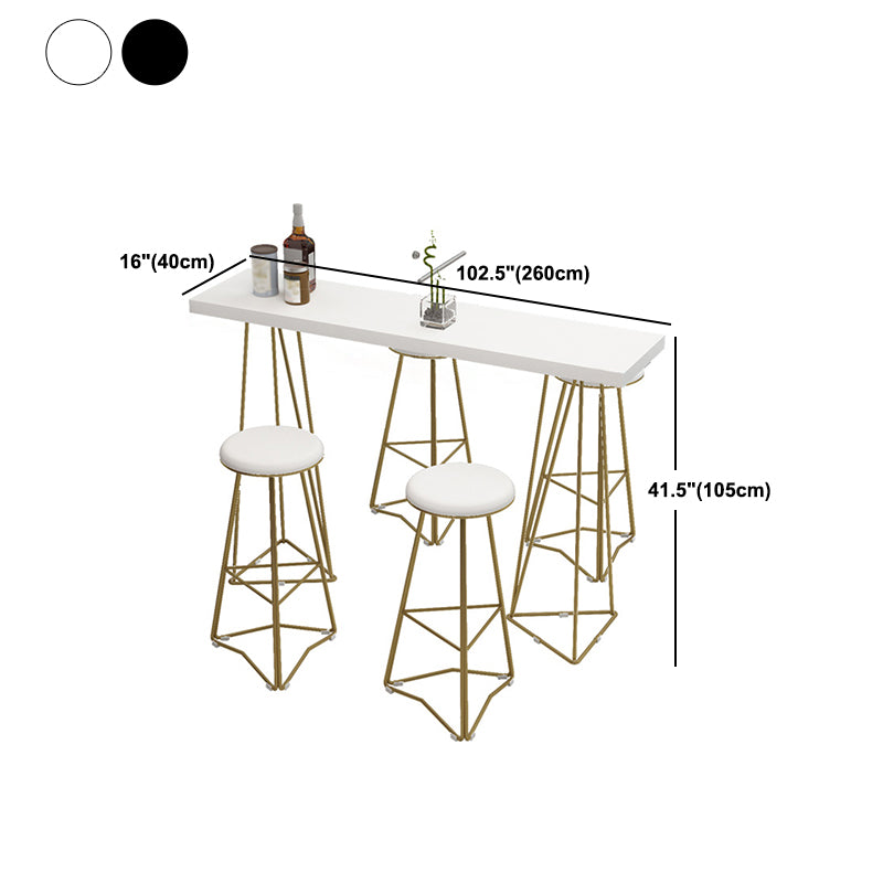Traditional Luxury Bar Table Set 1/3/5 Pieces Counter Set with Metal Base