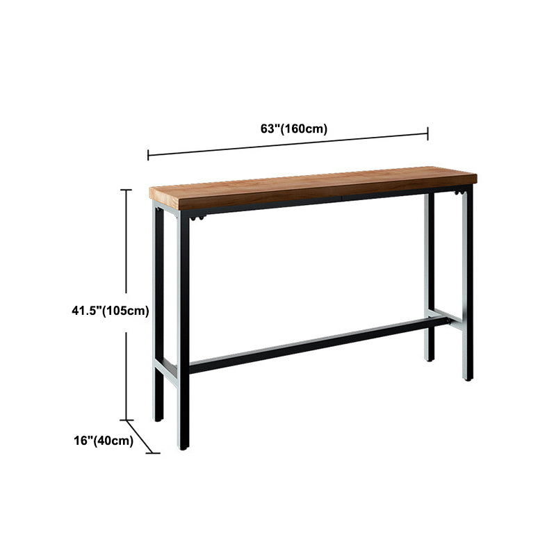 Industrial Rectangle Solid Wood Bar Table Set 1/3/4/5/9 Pieces Counter Table with Stools