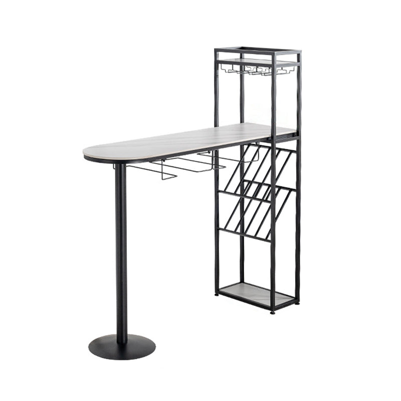 1/3 Piece Adjustable Height Bar Stool and Table Set Sintered Stone Matte Finish Bar Set