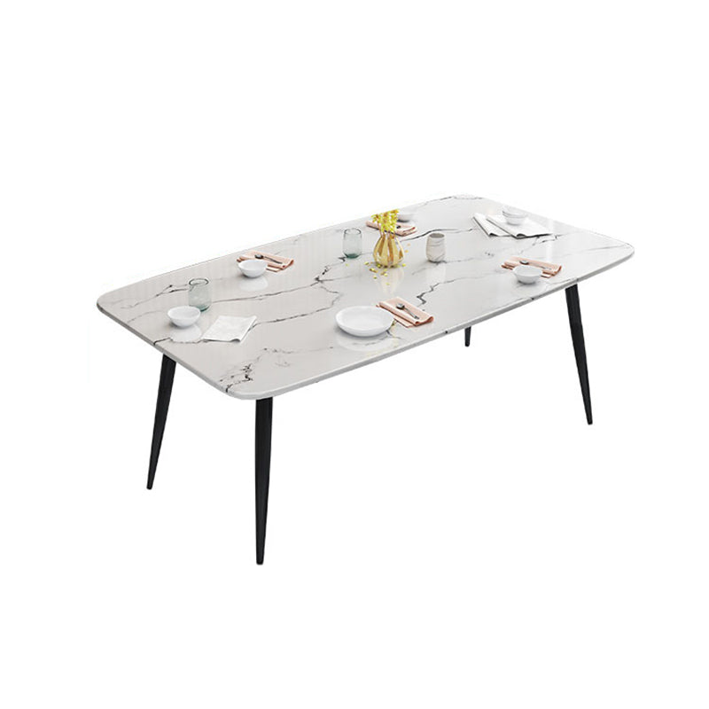 Modern Style Sintered Stone Rectangle Table Set 1/2/5/7 Pieces Dining Set
