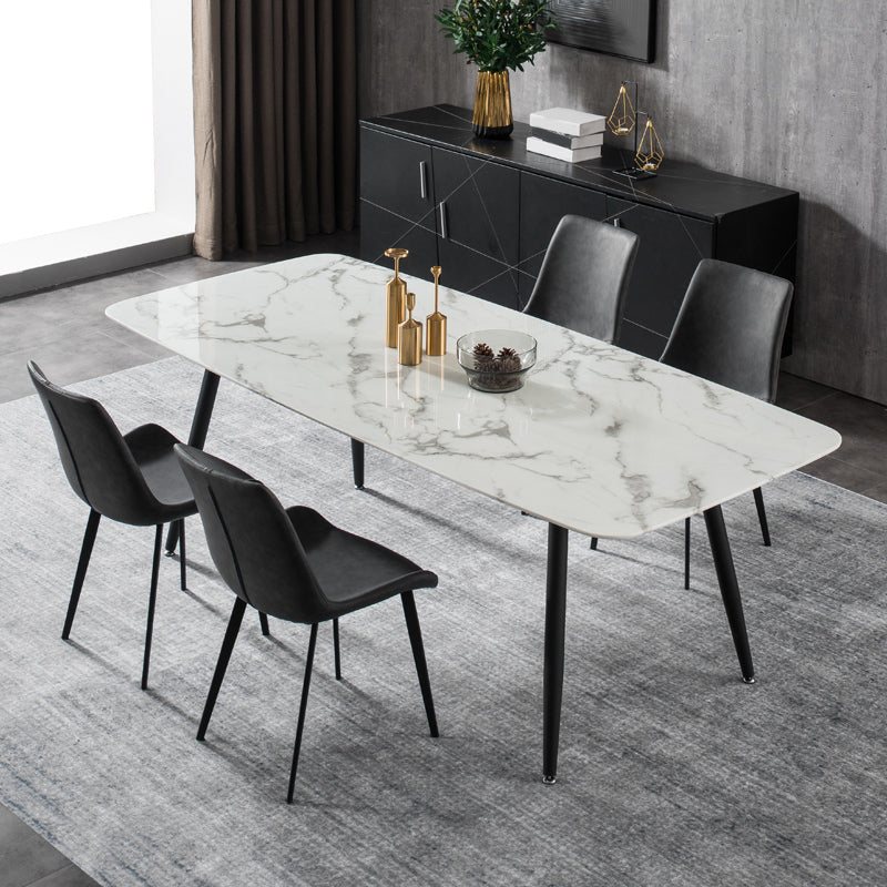 Modern Style Sintered Stone Rectangle Table Set 1/2/5/7 Pieces Dining Set