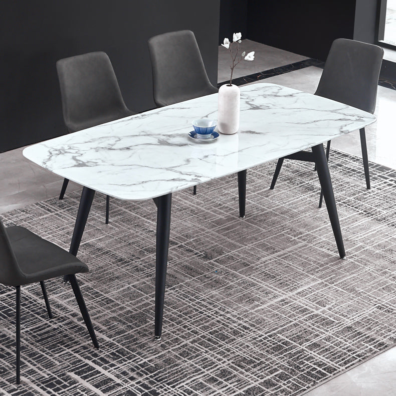 Modern Style Sintered Stone Rectangle Table Set 1/2/5/7 Pieces Dining Set