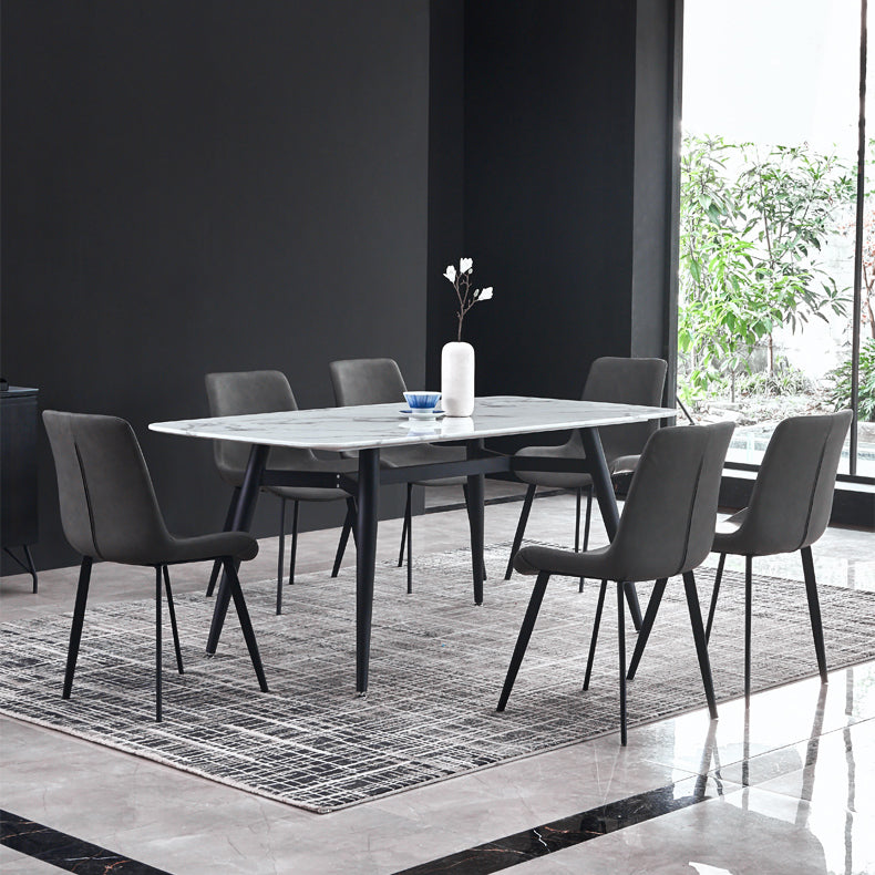 Modern Style Sintered Stone Rectangle Table Set 1/2/5/7 Pieces Dining Set