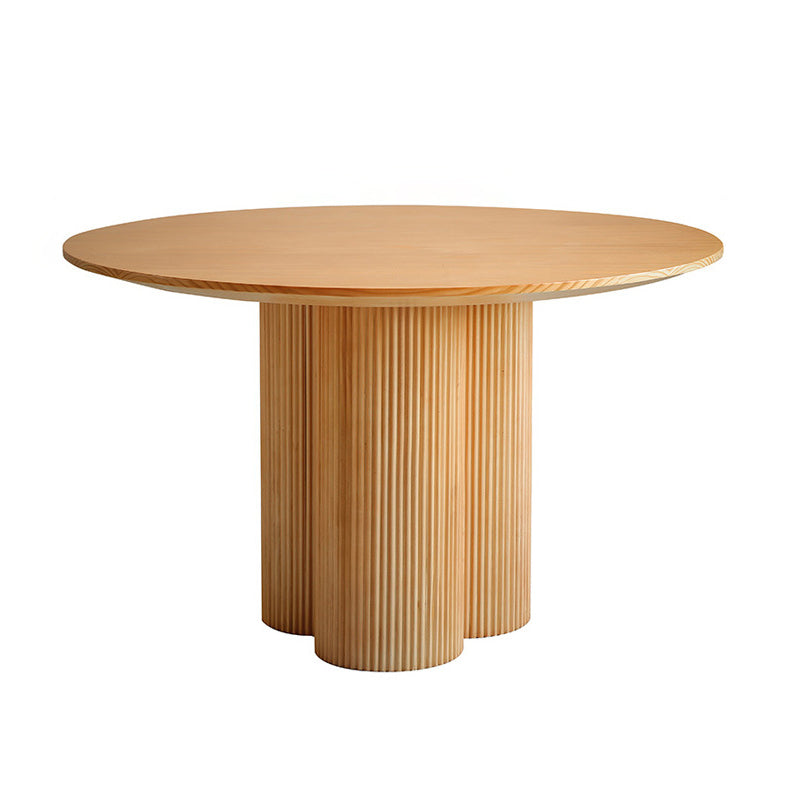 Minimalist Round Dining Table Set 1/2/3/4/5/7 Pieces Pine Dinette Set