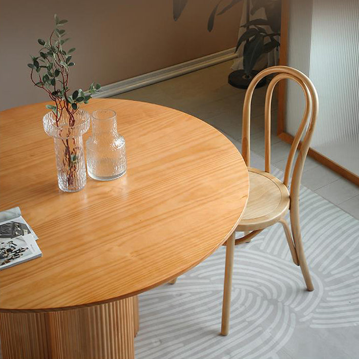 Minimalist Round Dining Table Set 1/2/3/4/5/7 Pieces Pine Dinette Set