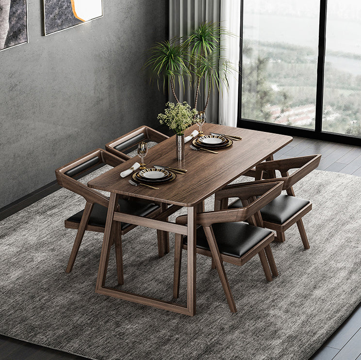 Traditional Wood Dinette Set 1/2/5/7 Pieces Rectangle Table Set for Dining Room