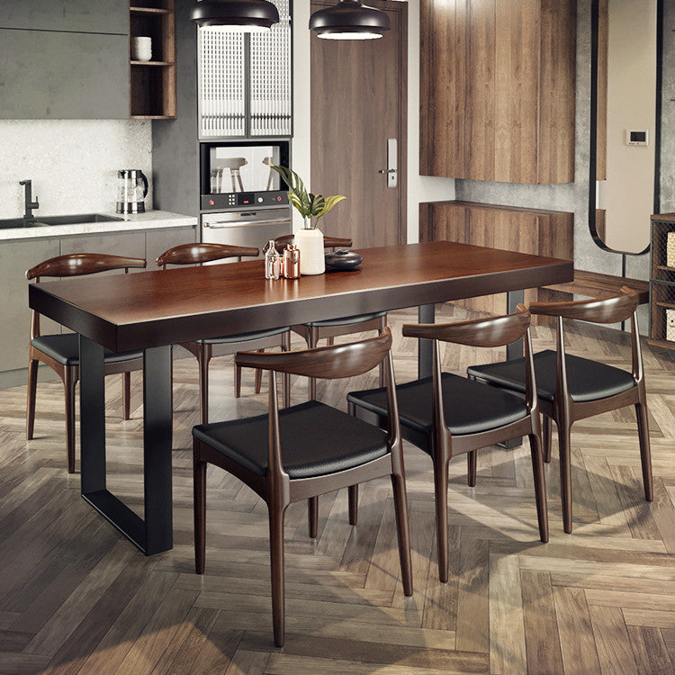 Industrial 1/5/7 Pieces Dining Set Rectangle Pine Wood Dining Table for Dining Room