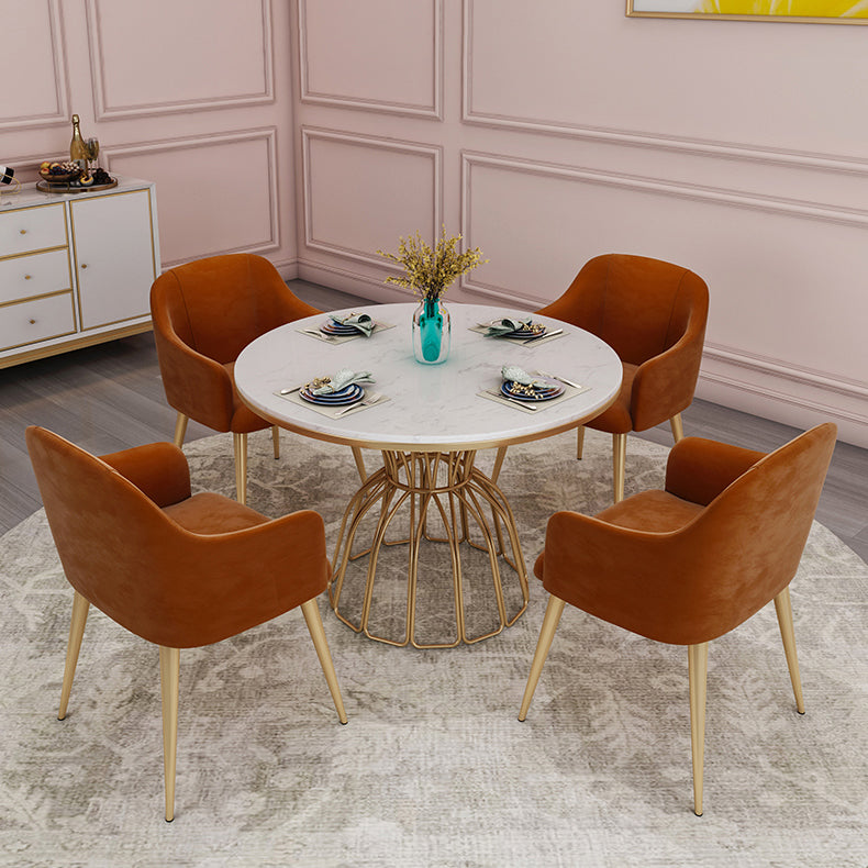 Nordic 1/5 Pieces Dining Set Round Stone Dining Table for Dining Room