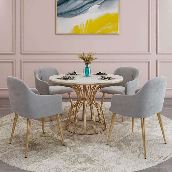 Nordic 1/5 Pieces Dining Set Round Stone Dining Table for Dining Room