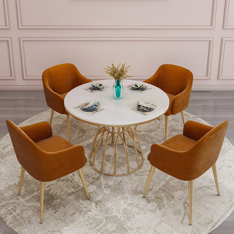 Nordic 1/5 Pieces Dining Set Round Stone Dining Table for Dining Room