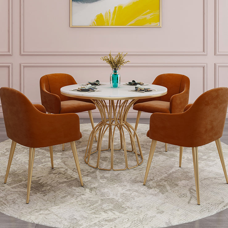 Nordic 1/5 Pieces Dining Set Round Stone Dining Table for Dining Room