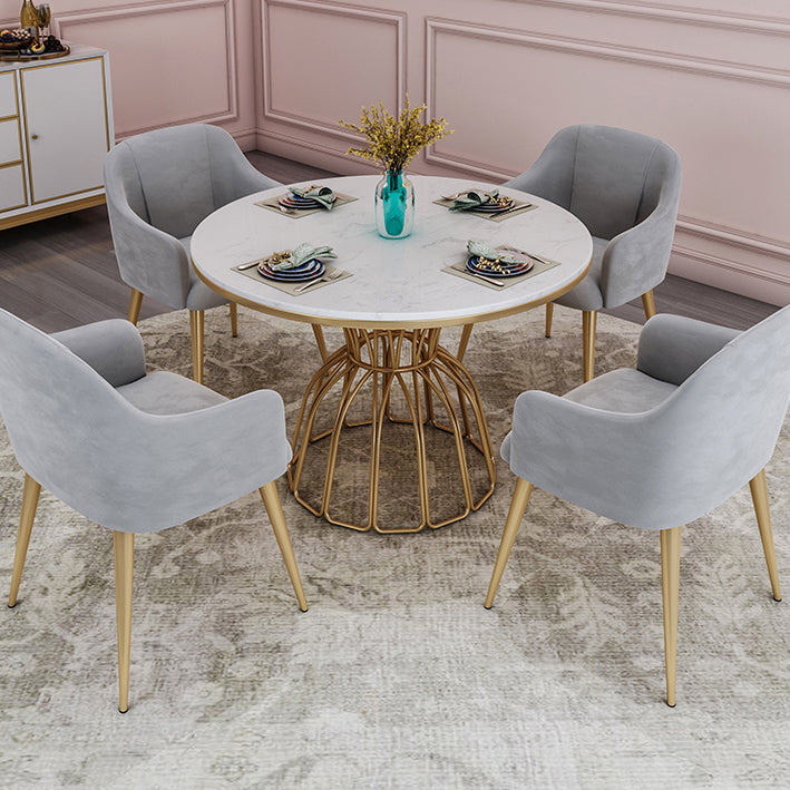 Nordic 1/5 Pieces Dining Set Round Stone Dining Table for Dining Room