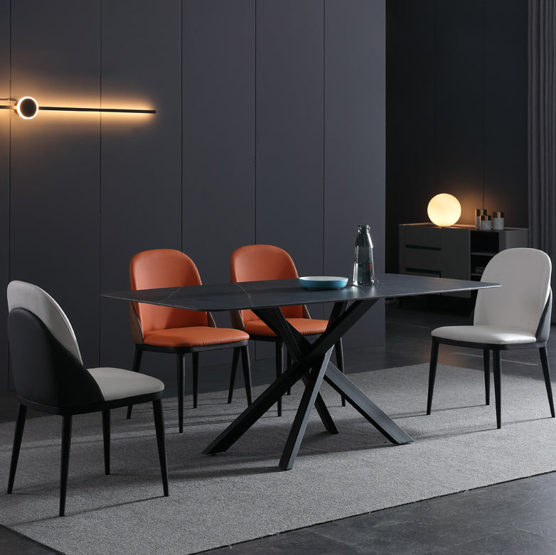 Modern Sintered Stone Rectangle Table Set 1/2/5/7 Pieces Dining Set
