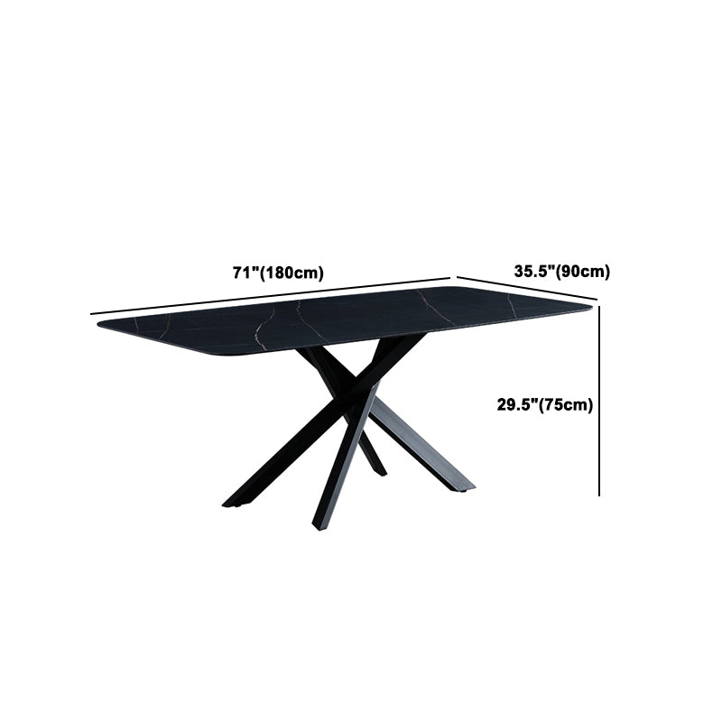 Modern Sintered Stone Rectangle Table Set 1/2/5/7 Pieces Dining Set