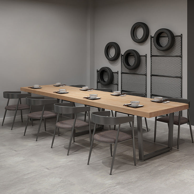 Industrial Solid Wood Dining Table Set 1/2/5 Pieces Rectangle Dining Set