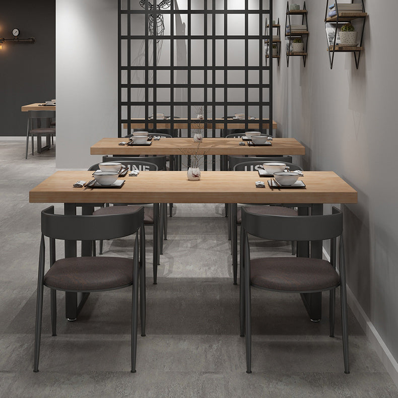 Industrial Solid Wood Dining Table Set 1/2/5 Pieces Rectangle Dining Set