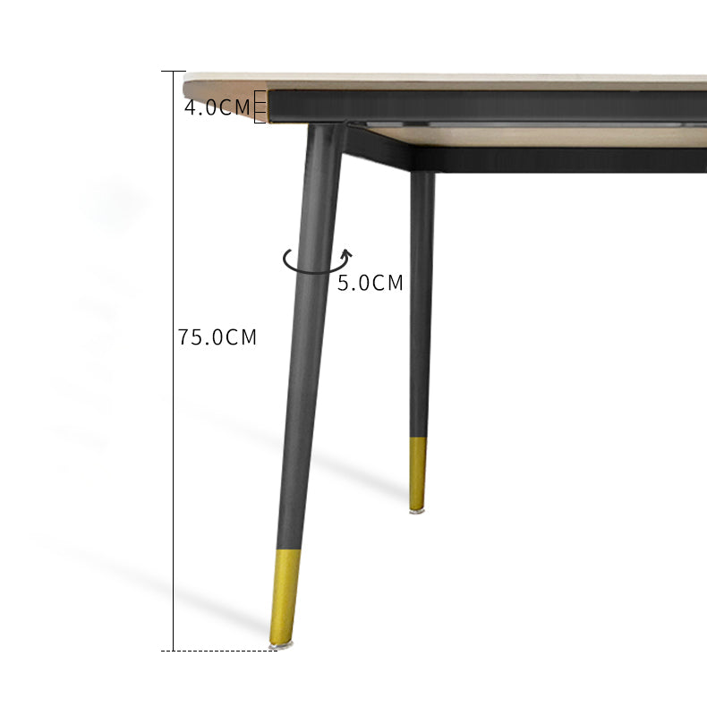 Modern Rectangle Dining Table Set 1/4/5 Pieces White Stone Dinette Set