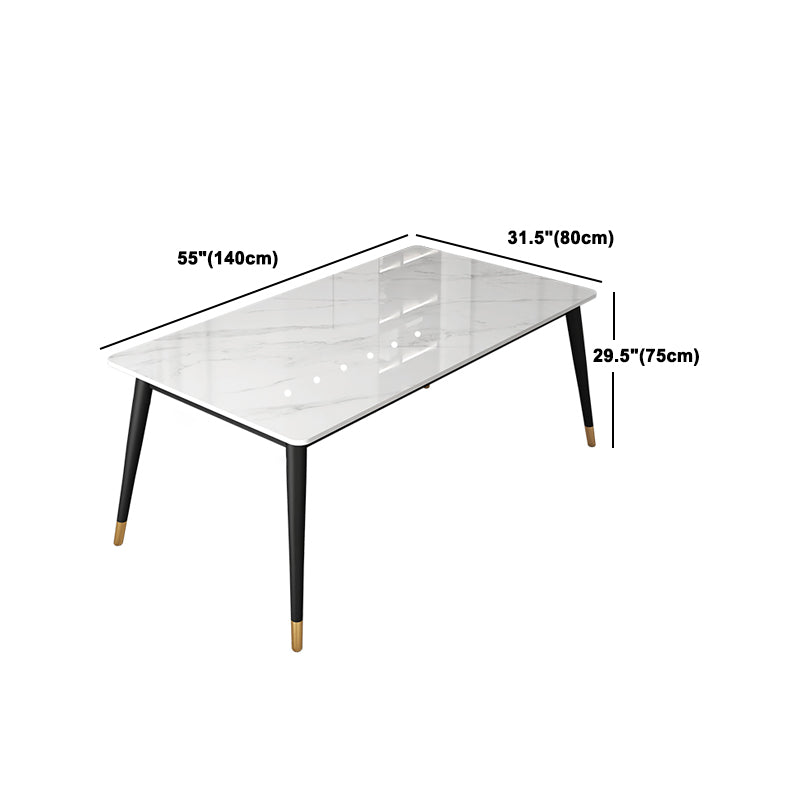 Modern Rectangle Dining Table Set 1/4/5 Pieces White Stone Dinette Set