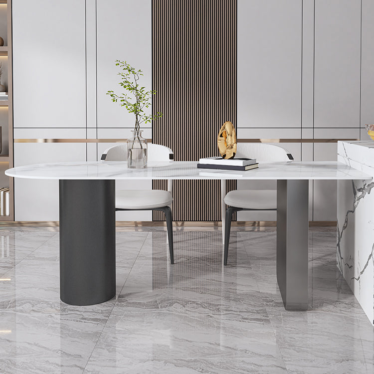 Modern Style Sintered Stone Metal Table Set 1/3/4/5 Pieces Dining Set