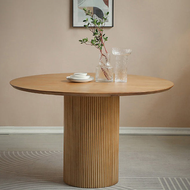 Round Dining Table Contemporary Style Solid Wood Dinette Table for Home Kitchen