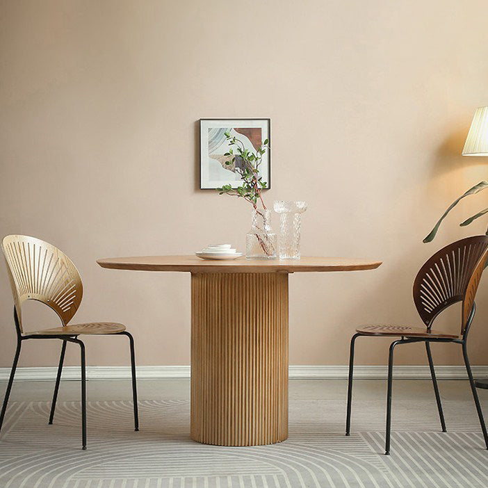 Round Dining Table Contemporary Style Solid Wood Dinette Table for Home Kitchen