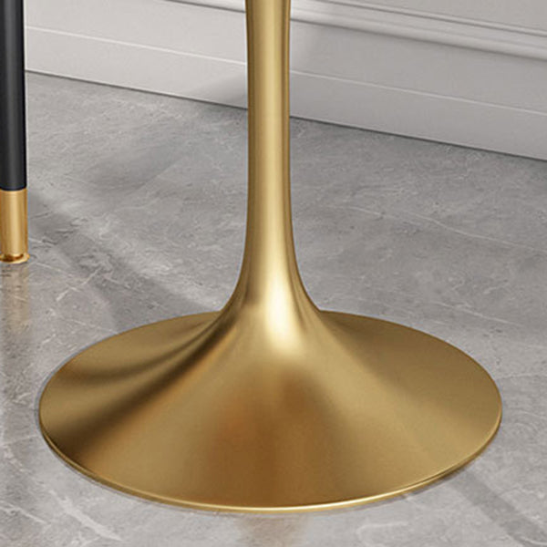 Metal Traditional Luxury Round Dining Table Sintered Stone Table with Tulip Base