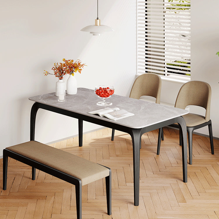 Rectangle Dining Table Sintered Stone Top Dining Table with 4 Legs
