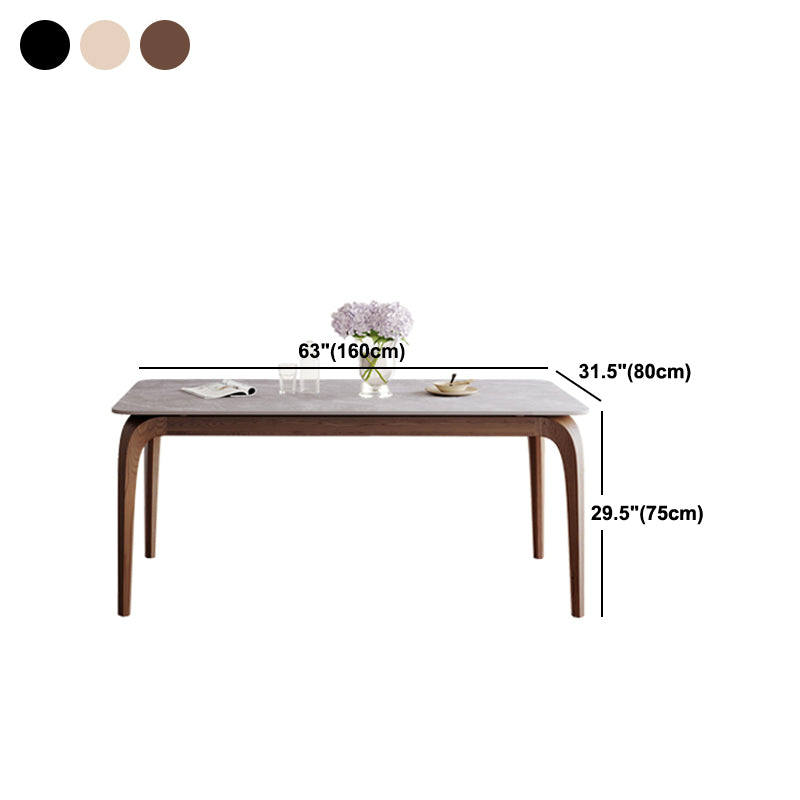 Rectangle Dining Table Sintered Stone Top Dining Table with 4 Legs