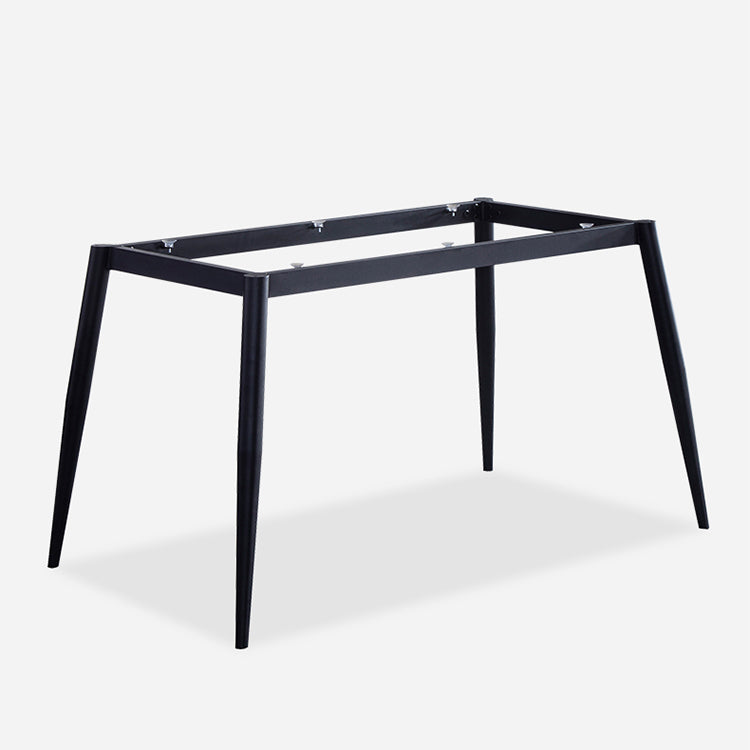 Rectangle White Dining Table Sintered Stone Table Industrial with 4 Legs