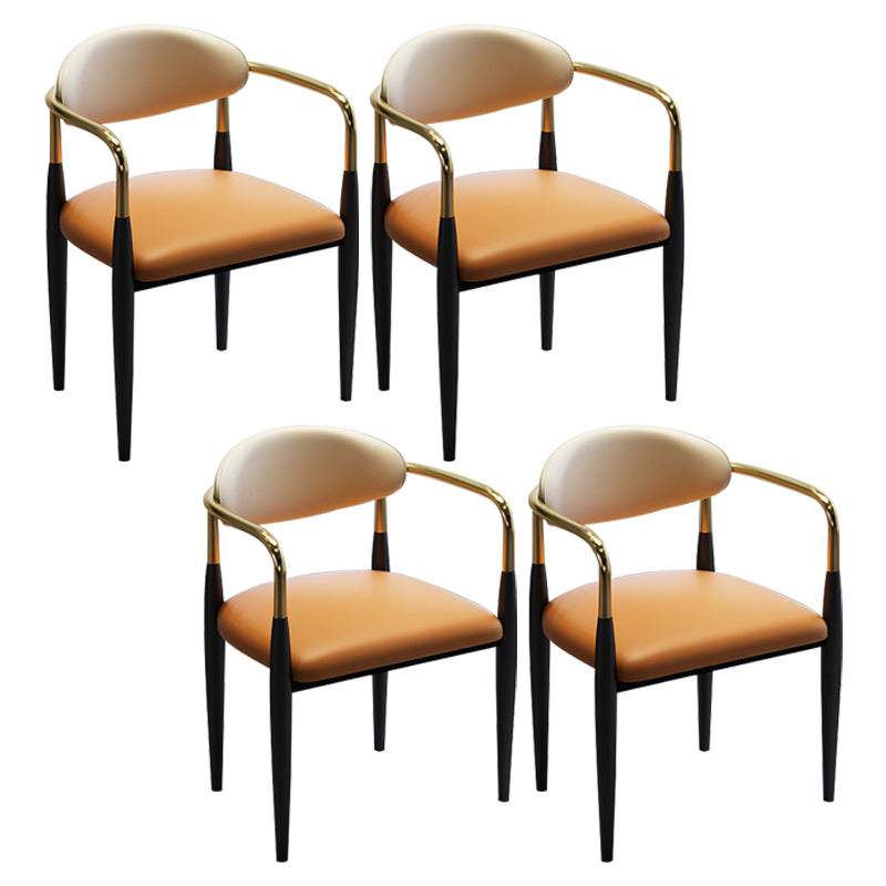 Modern Upholstered Dining Chair Open Back Dining Side Furniture in Matte Finish for Indoor