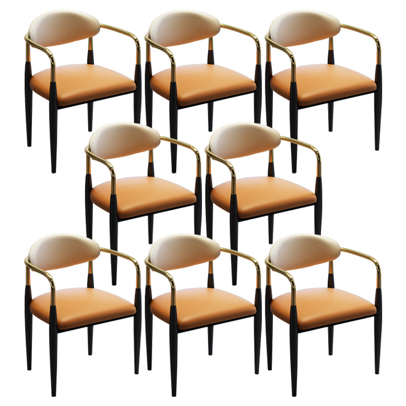 Modern Upholstered Dining Chair Open Back Dining Side Furniture in Matte Finish for Indoor