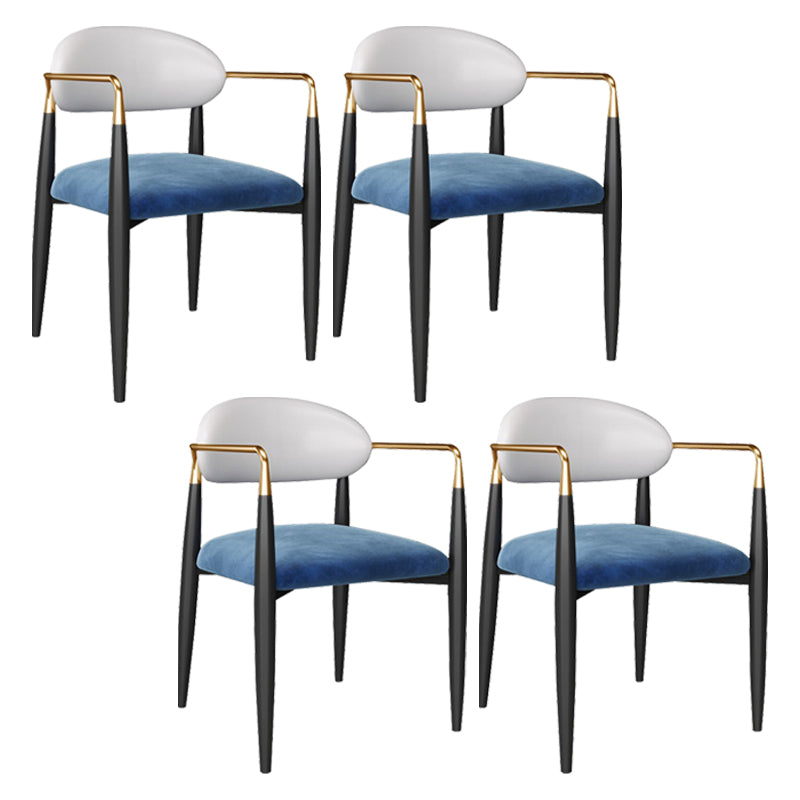 Modern Upholstered Dining Chair Open Back Dining Side Furniture in Matte Finish for Indoor