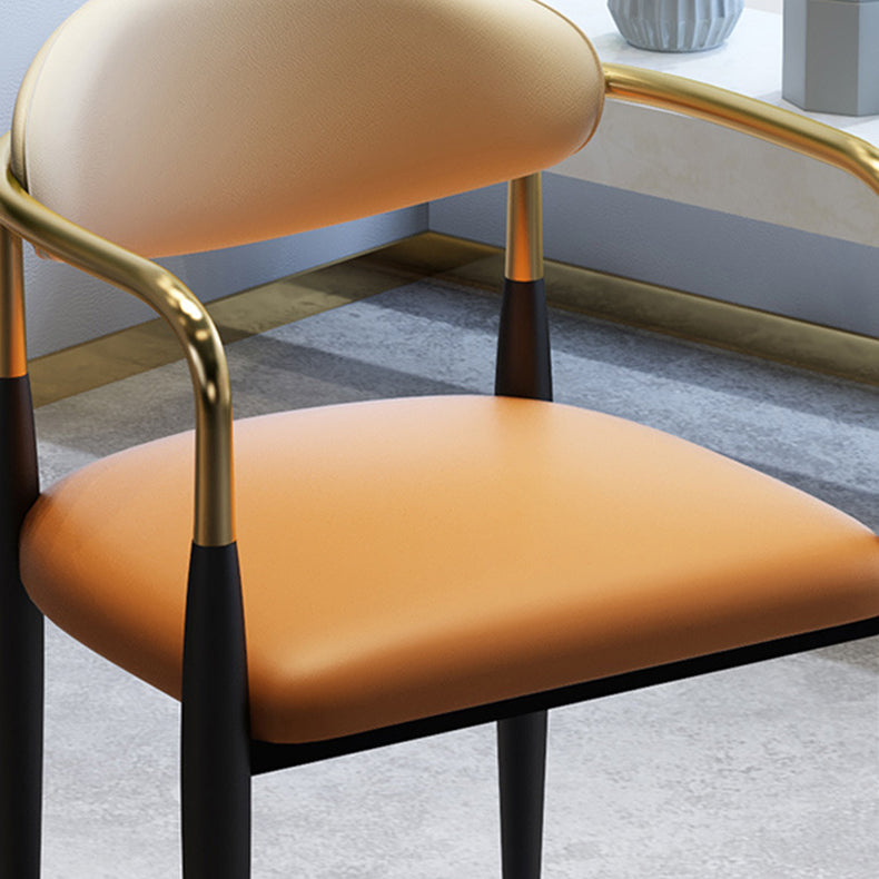 Modern Upholstered Dining Chair Open Back Dining Side Furniture in Matte Finish for Indoor