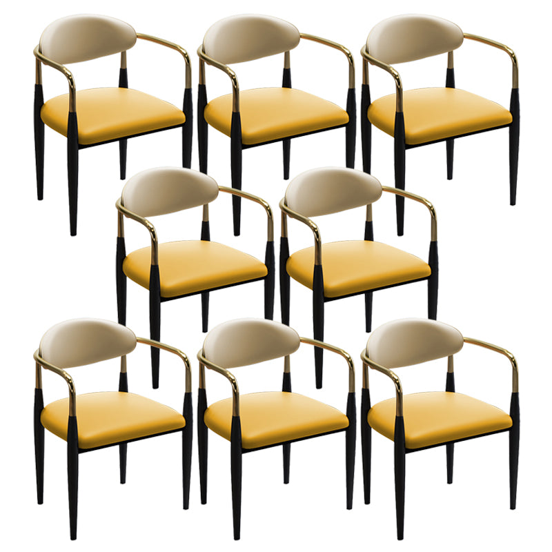 Modern Upholstered Dining Chair Open Back Dining Side Furniture in Matte Finish for Indoor