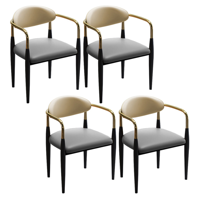 Modern Upholstered Dining Chair Open Back Dining Side Furniture in Matte Finish for Indoor