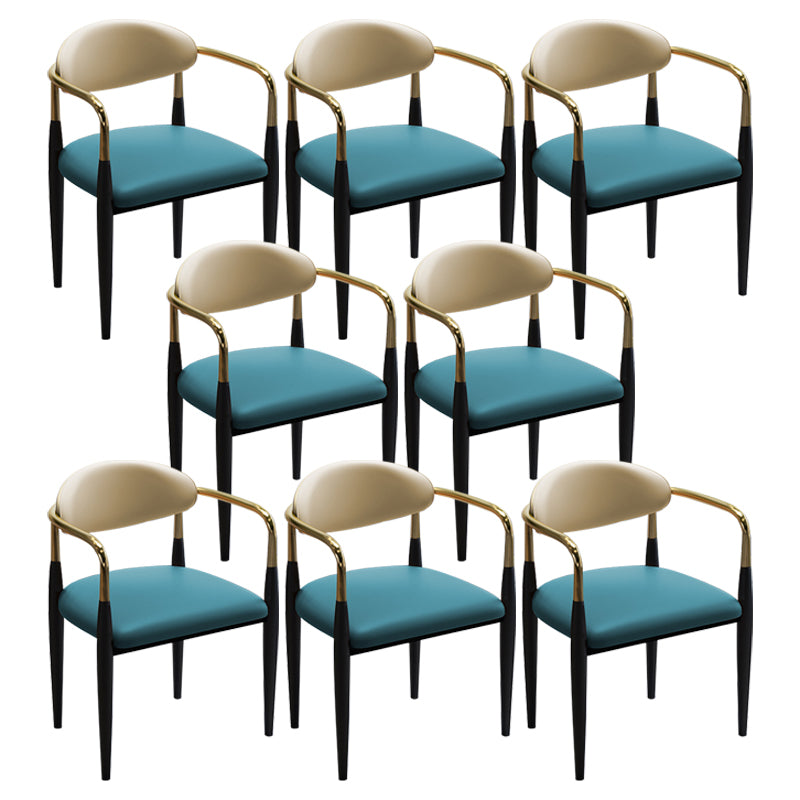 Modern Upholstered Dining Chair Open Back Dining Side Furniture in Matte Finish for Indoor